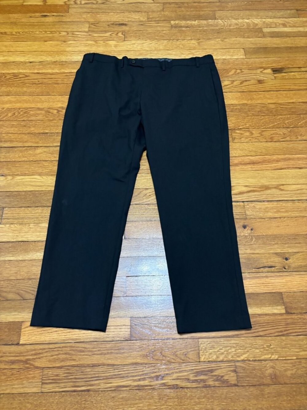 Lauren Ralph Lauren Mens Dress Pants Sz 42x30 Black Flat Front Trousers Slacks